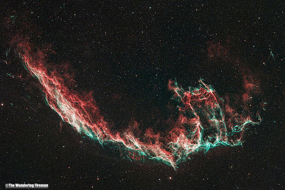 The East Veil Nebula with stars