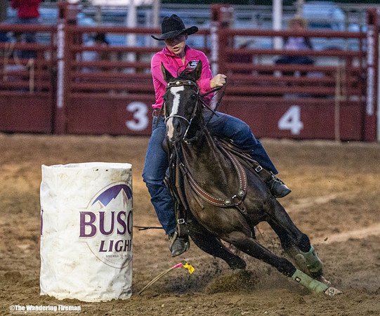Women's barrel racing at the annual Leon Iowa July 4th rodeo