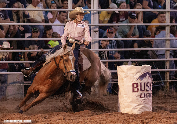 Women's barrel racing at the annual Leon Iowa July 4th rodeo