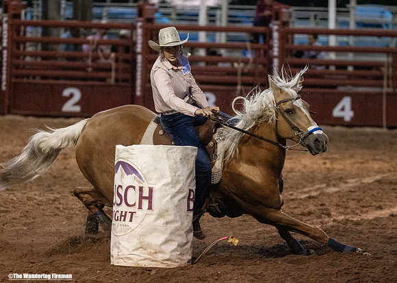 Women's barrel racing at the annual Leon Iowa July 4th rodeo