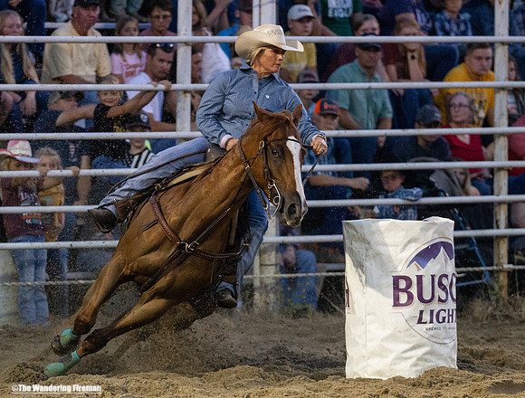 Women's barrel racing at the annual Leon Iowa July 4th rodeo