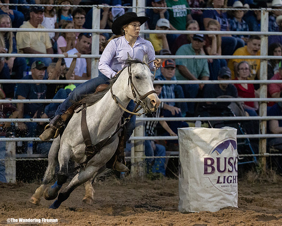 Women's barrel racing at the annual Leon Iowa July 4th rodeo